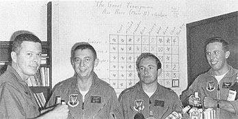 l-r:  Major Lyn Sheldon, Captain Al Milacek, Captain Roger Clancy; Captain Brent O'Brien 